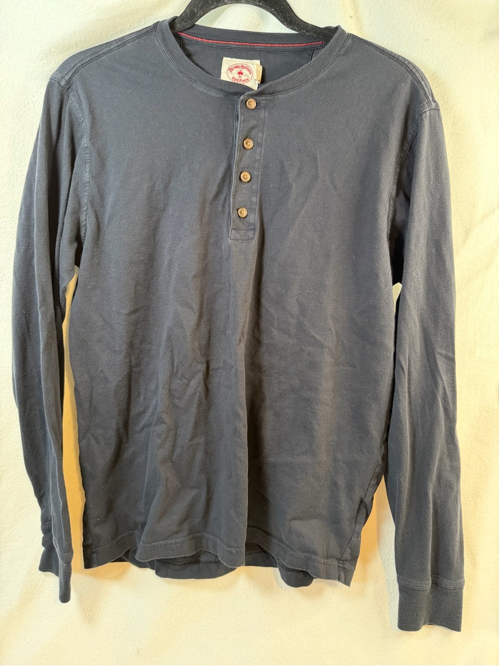 Brooks Brothers Black Long-Sleeve Henley Shirt